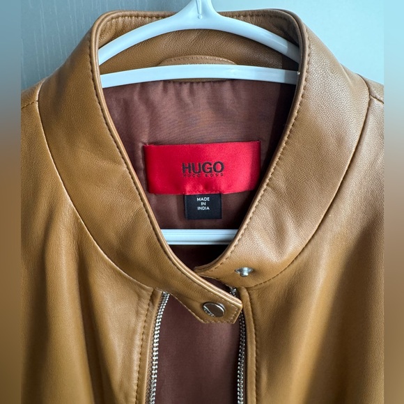 Hugo Boss Brown leather jacket in Medium, never worn! - Picture 2 of 5
